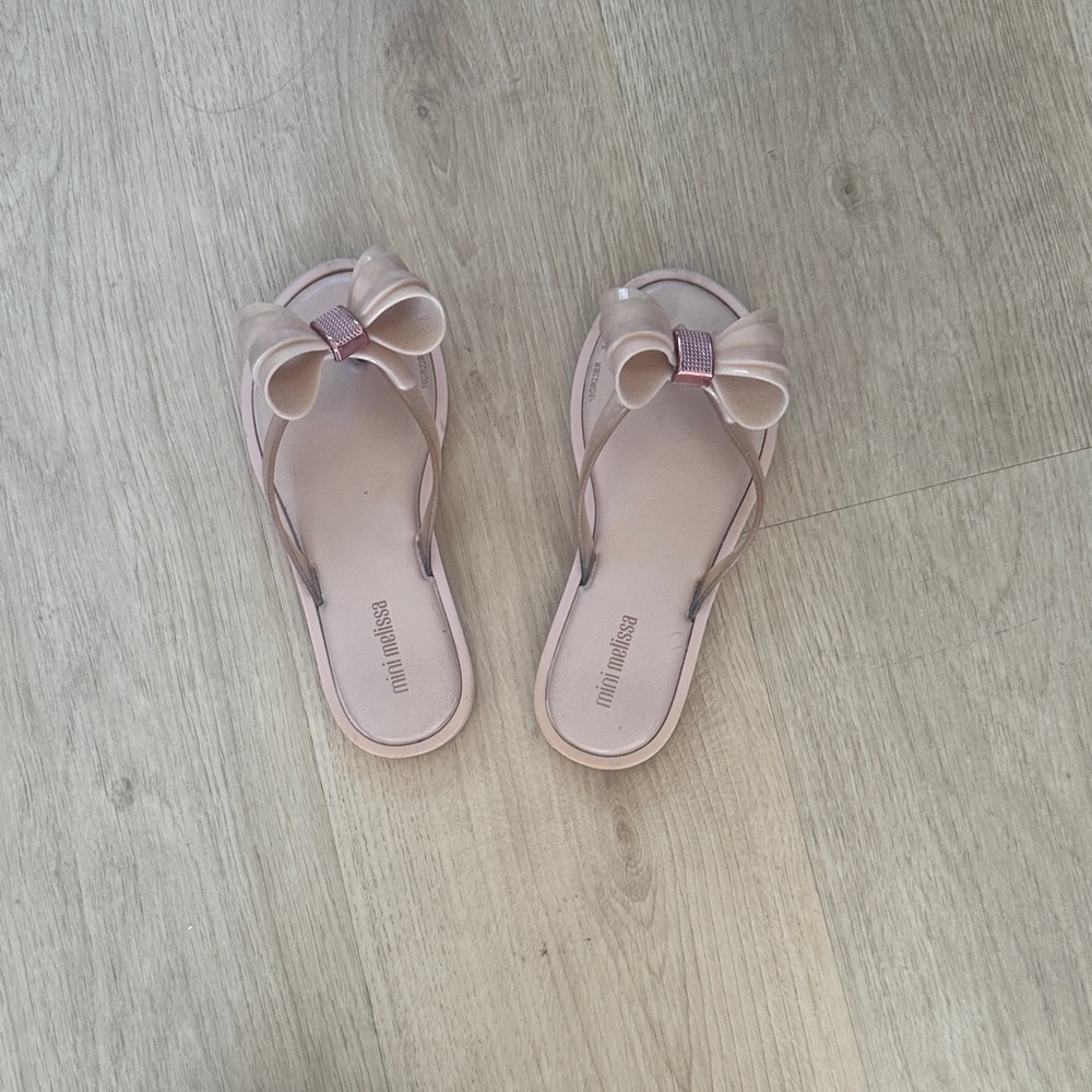 Mini Melissa Blush Bow Sandals so cute